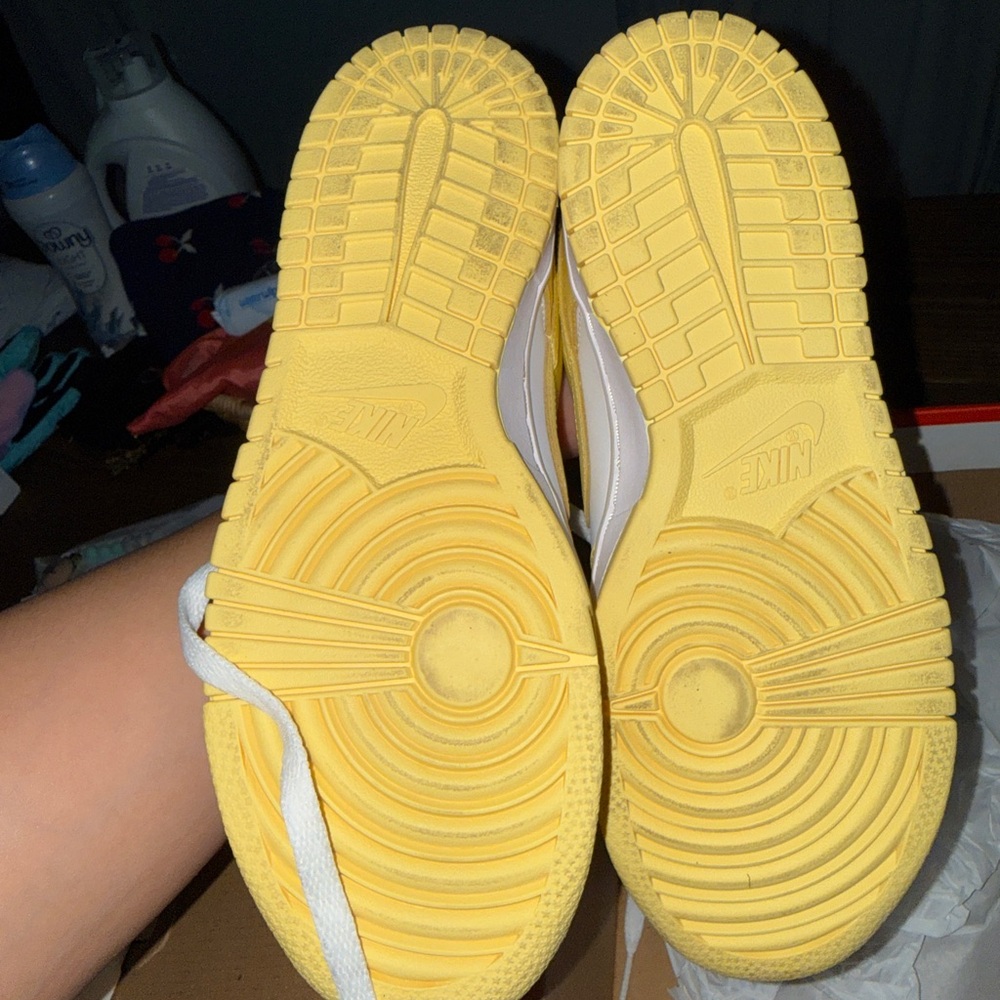Nike Dunk Low Lemon and White Sneakers - Picture 4 of 5
